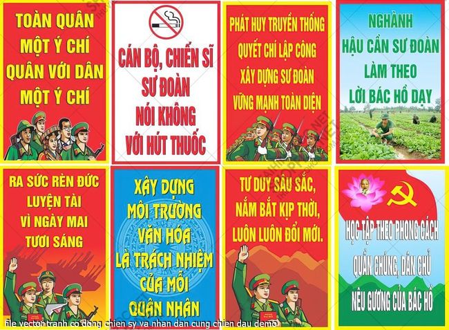 file vector tranh co dong chien sy va nhan dan cung chien dau